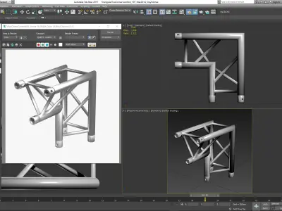 Triangular Truss Corner Junction 107 Free 3D model