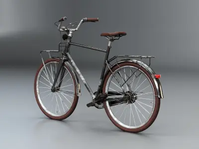  Aged Dutch Men City Bicycle PBR Textured 