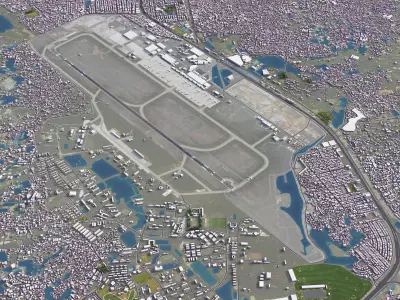 Dhaka - Airport - DAC Low-poly 3D model