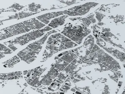 Hiroshima Streets and Buildings 3D model