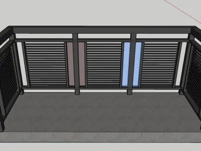 Verandah Railing Design  Low-poly 3D model
