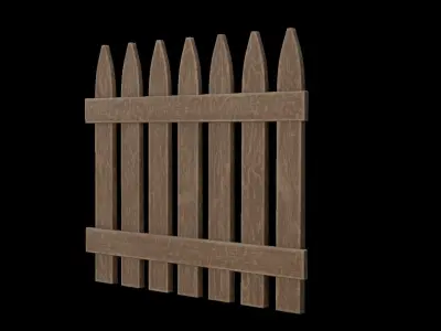 Wooden Fence Low-poly 3D model order