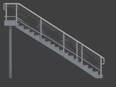 Urban Modular Staircase 3D Model Low-poly 3D model