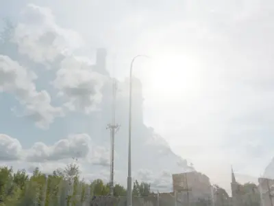 Street Light 12 version 15 10m with pole 1 Low-poly 3D model