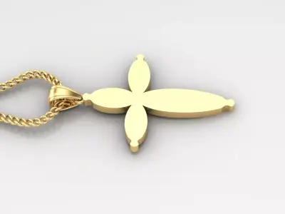 Light Gold 18K Cross Pendant 1CP076 3D print model