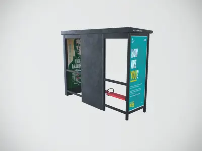 Bus stop Low-poly 3D model