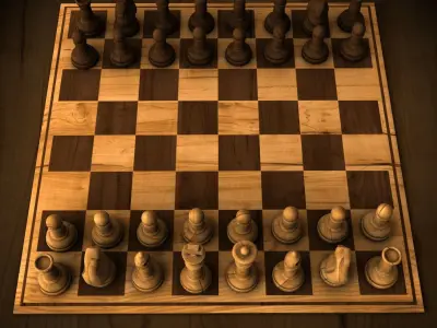 Chess Set Wood and Glass Combo 3D model