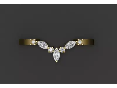 Professional Jewelry CAD Pack  20 V-Shaped Stacking Rings 3D print model