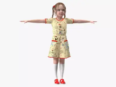 Child Girl Rigged 3D model