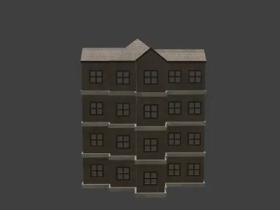 House Model 2 building Low-poly 3D model