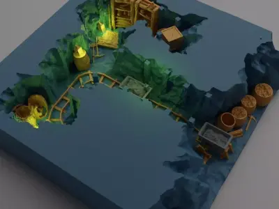 Coal Mine Entrance Tabletop Terrain 25 mm 3D print model