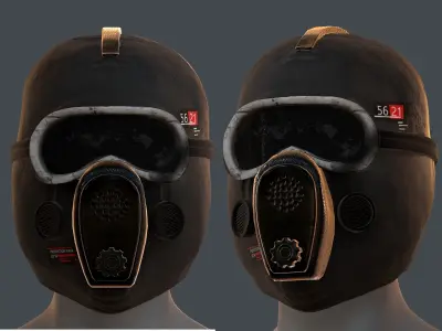 Gas mask helmet 3d model scifi Low-poly  Low-poly 3D model 185