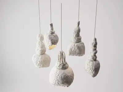 Martin Huxford Handcrafted Stacked Plaster  Pendant Light Model 3D model