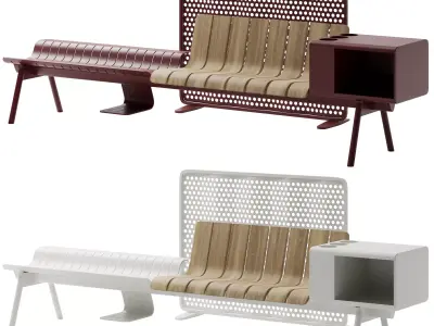 Ethimo Ace Long Bench by Patrick Norguet 3D model