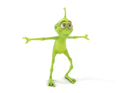 Green Alien Character model pack Low-poly 3D model