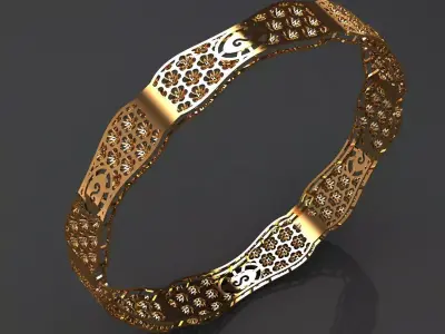 1362 Vaulted Pavilion Bangle 60MM-8gm 3D print model