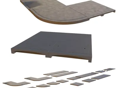 Modular Sidewalks Setbuild Pack Low-poly 3D model