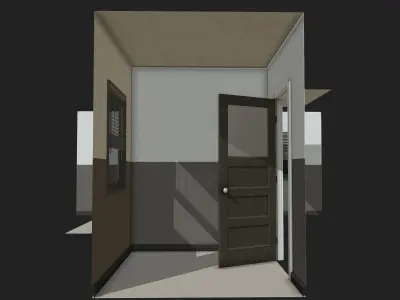 Office Simple Modular Structure Low-poly 3D model