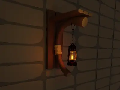 Gas lamb Low-poly 3D model