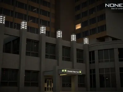 NYC Building Sheraton 7th Avenue Low-poly 3D model