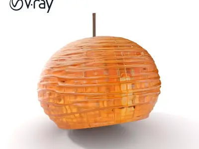 Rattan Pendant Light Model Pack Low-poly 3D model