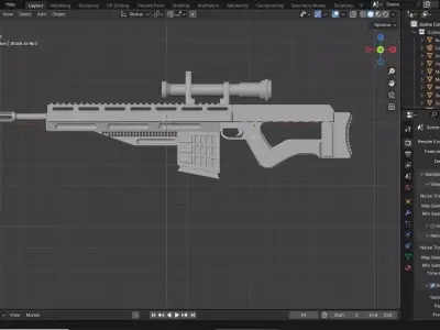 Scifi gun low poly 3D model Low-poly 3D model