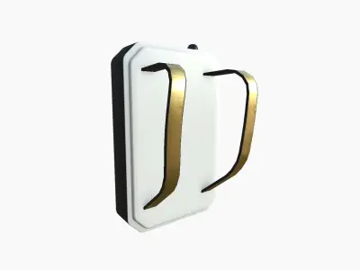 SciFi Backpack I04 White Gold - Fashion Character Design Low-poly 3D model