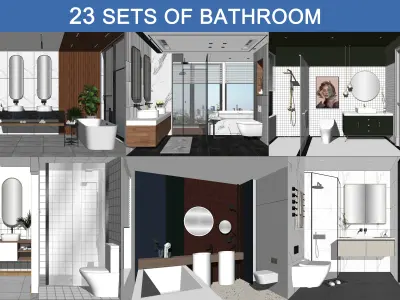 23  Sets Of  Bathroom  sketchup Model  INTERIOR DESIGN 3D model