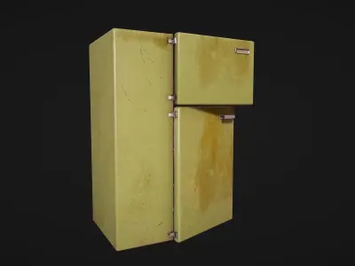 dirty refrigerator Low-poly 3D model