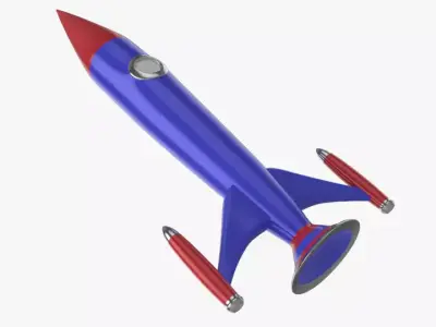 Cartoon Rocket Low-poly 3D model