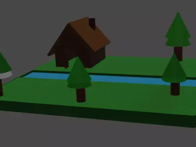 Small little world  Starter level or world Free low-poly 3D model