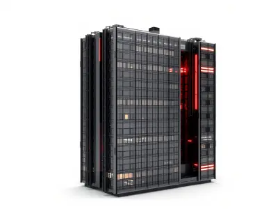 Cyberpunk Skyscraper High-Tech model pack Low-poly 3D model