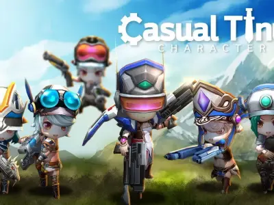 Casual Tiny Character - Gunner Pack Low-poly 3D model