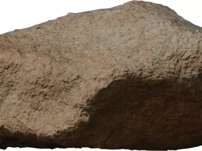 Limestone Boulder Pair  Low-poly 3D model