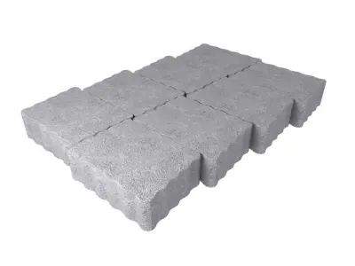 A set of stones for paths and pavement roads 3D model