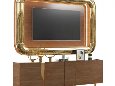 TV Wall 01 3D model