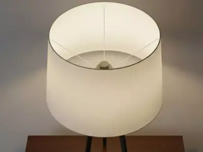 Modern Tripod Table Lamp with Warm Glow Low-poly 3D model