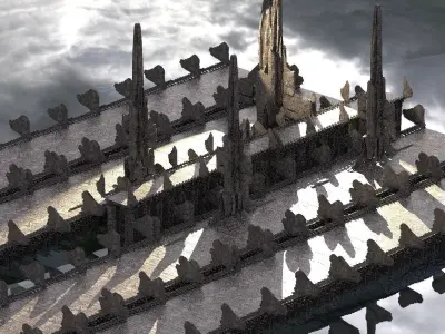 Fantasia Bridges courtyard Kitbash 3D model