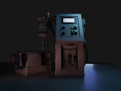 Industrial Computer Low-poly 3D model