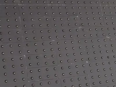 Dark Scratched Riveted Metal Plates PBR SEAMLESS Texture