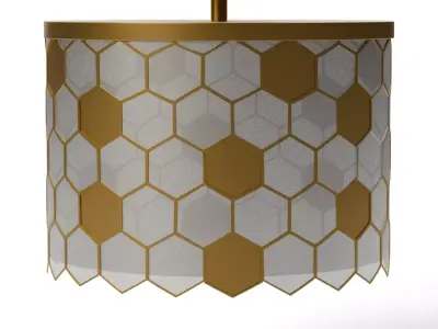 Honeycomb Flush Mount Chandelier Low-poly 3D model