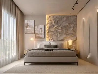Modern Bedroom 3D Model  3ds Max Corona Renderer  Fully Textured Free 3D model