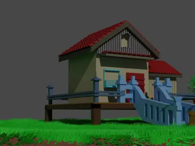 Country House Low-poly 3D model