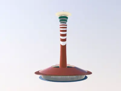 King Abdulaziz Airport Control Tower Low-poly 3D model