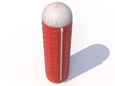 Red Farm Silo PBR Low-poly 3D model