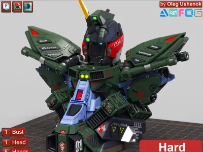 Mech Warrior Hard Surface Kitbash 2 of 20 3D model