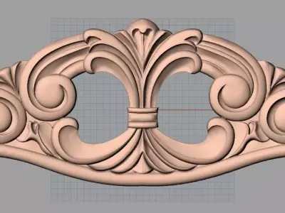 Door flower relief model STL format for CNC carving E469 3D model