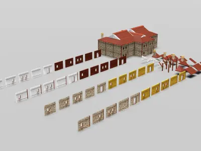 Simple Medieval KitBash Free low-poly 3D model