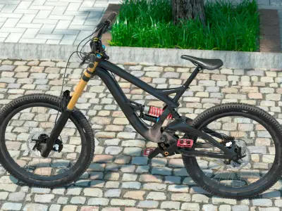  Mountain Bike with Full Suspension Rigged for Cinema 4D 