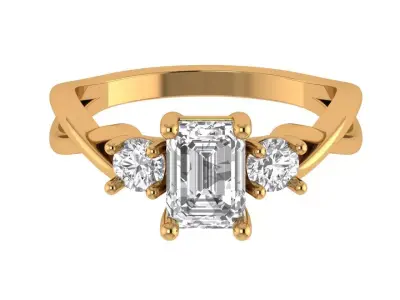 Radiant Solitaire Ring 3D print model buy